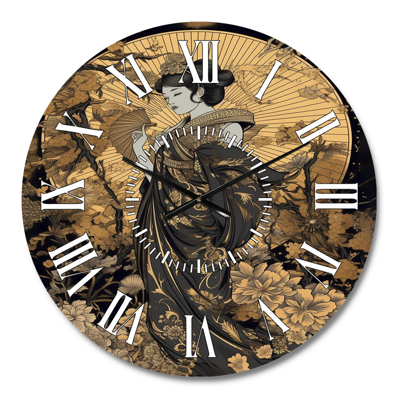 Horloge murale élégante femme japonaise I - Japon, Médium