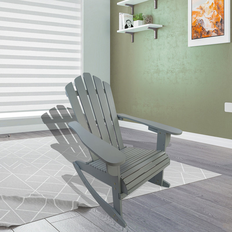 Reclining Wooden Outdoor Rocking Adirondack Chair
