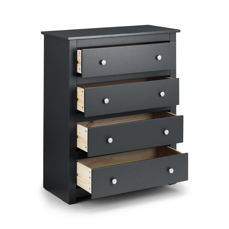 Payeur 85cm W 4 - Drawer Chest of Drawers, Black