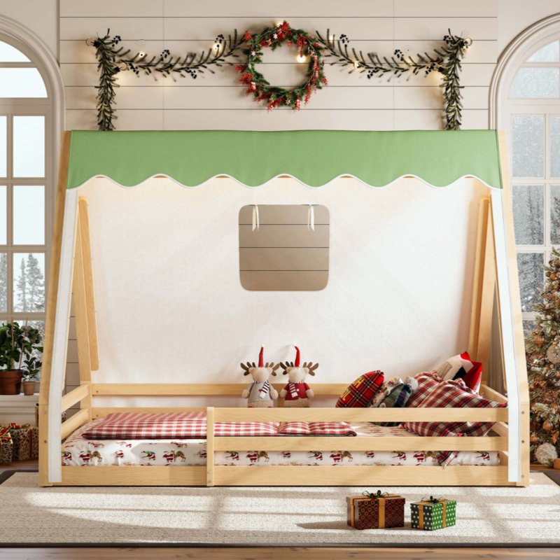 Lit de maison House, Naturel, Lit double