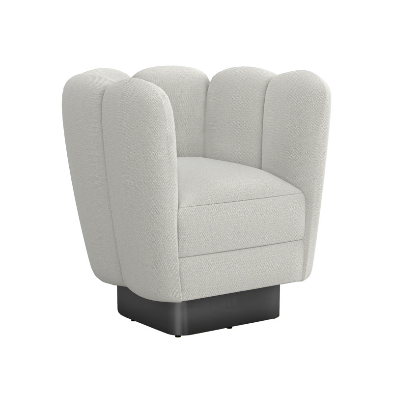 Fauteuil demi-tonneau pivotant de 31 po Gallery, Bronze industriel, Fresque 100% polyester