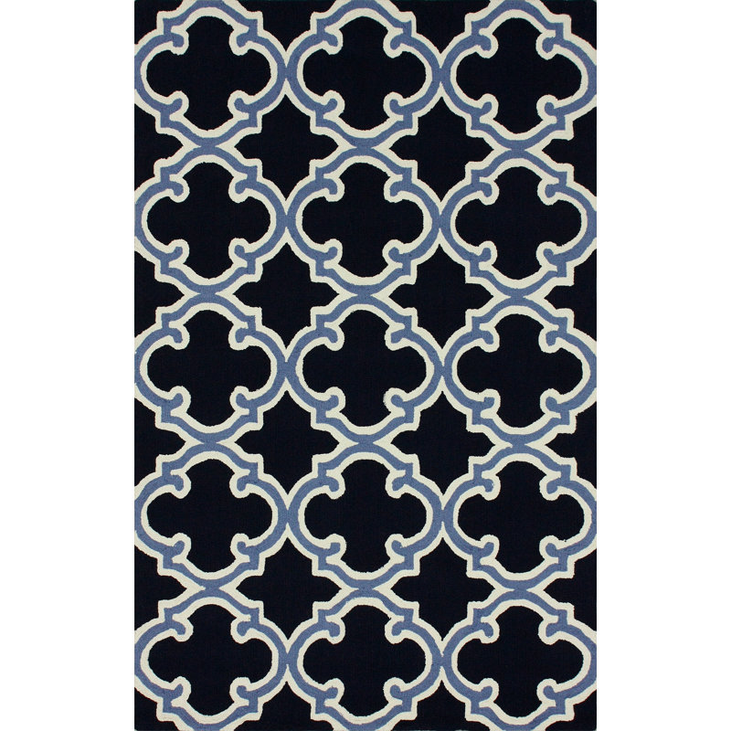Tapis bleu marine / blanc Bodmin, 7 pi 6 po x 9 pi 6 po