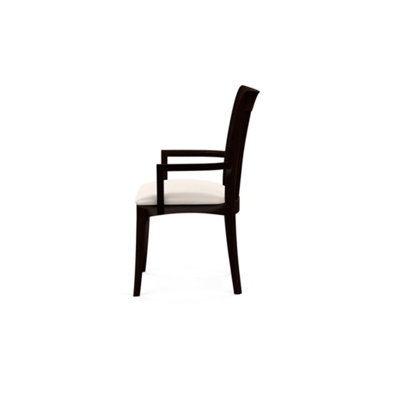 Sarah 19.25'' H Upholstered Armchair, Smoke Cherry, White Leather