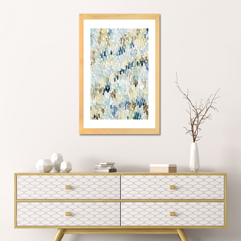 River Wavelet II par Grace Popp - reproduction d'art, Toile avec cadre en bois beige, Blanc, H 24 po x l 16 po x P 1 po