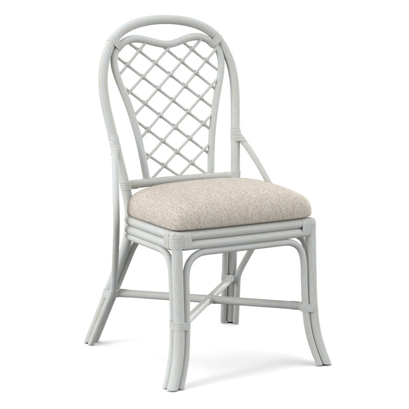 Trellis Back Side Dining Chair, Bisque, Snow Crypton Performance; 0884-91