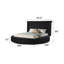 Grand lit de rangement capitonné en bois noir HAZEL-747422901-747422902