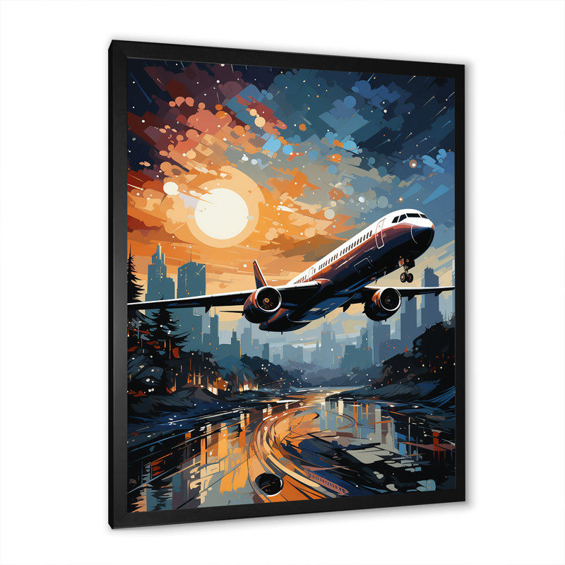 Plane Prelude To Flight Adventure - Art mural sur toile, Cadre photo noir, H 40 po x l 30 po x P 1,5 po