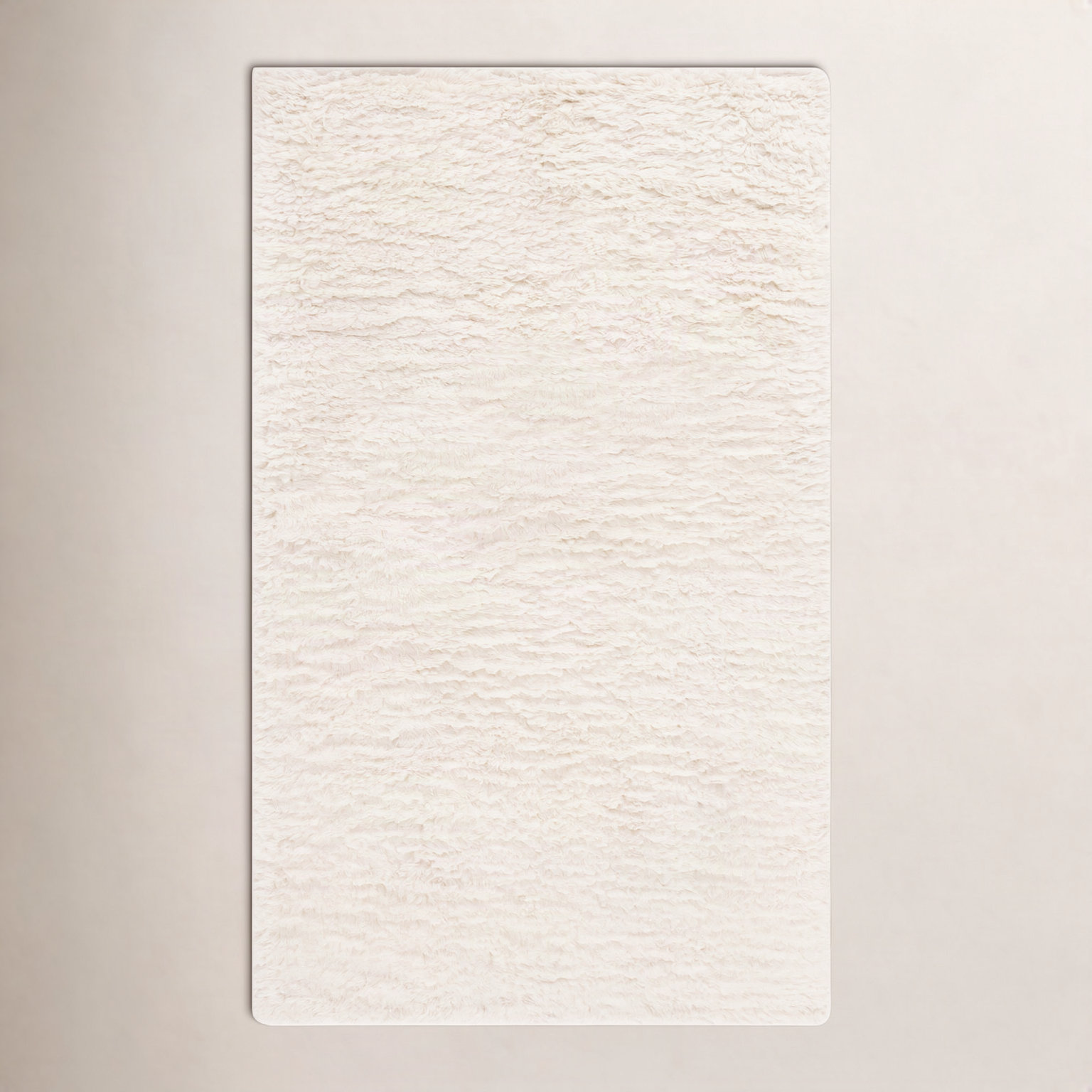 Abriel Ivory Solid Hand-Woven Wool Rug, Rectangle 8' x 10'