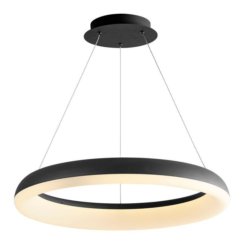 Lustre géométrique à 1 lumière DEL, Noir, H 99,25 po x l 23,5 po x P 23,5 po