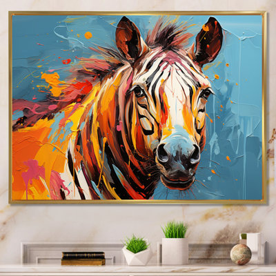 " Blue Orange Popart Zebra I "