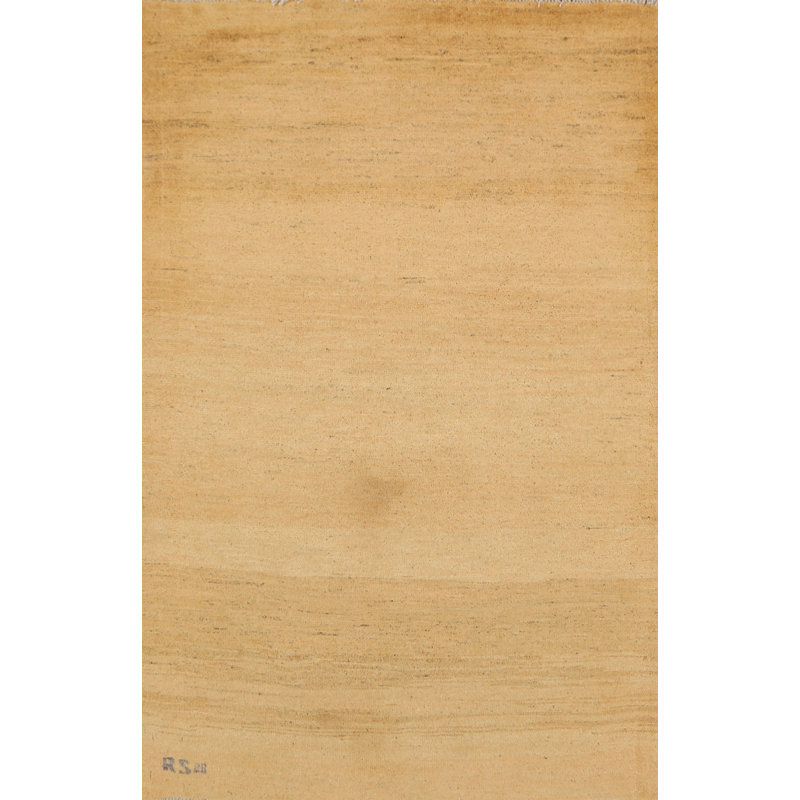 Tapis jaune moderne Gabbeh 3 x 5
