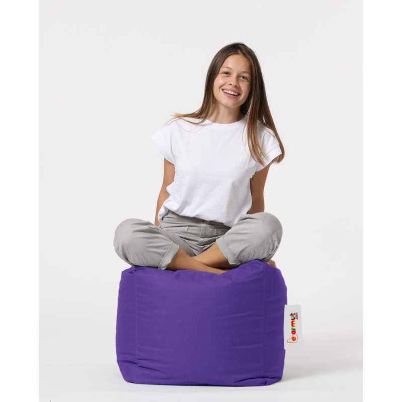 Outdoor Garden Pouffe, Solid Purple, 17.7 x 17.7 x 17.7 Inches | 100% Original Bead Styrofoam, 100% Waterproof Polyester Fabric | Modern Design with Hidden Zipper, Perfect for Entertainment & Relaxation