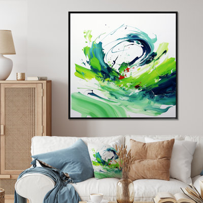«Green Abstract Ink Expression II», art mural abstrait