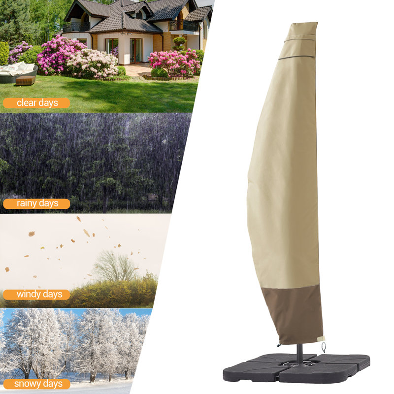 Outdoor Patio Umbrella Cover, Beige/Brown