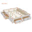 Grand lit plateforme avec 6 tiroirs de rangement, blanc antique-603941659-603941732