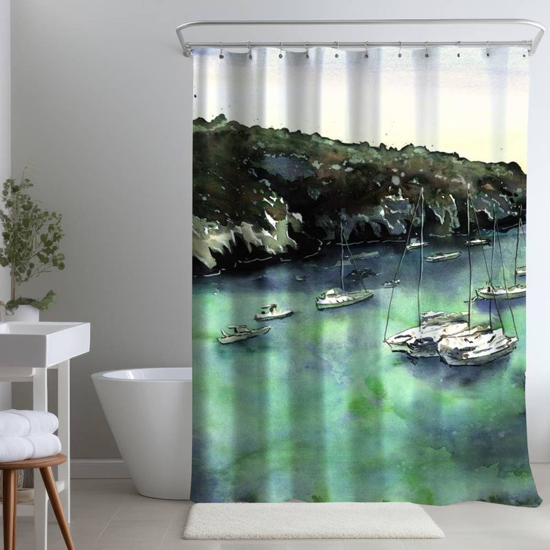 Shower Curtain CO132 – Polyester Shower Curtain, Dye Sublimation Print, 71" W × 74" L