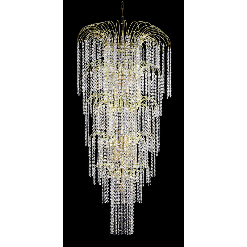 Jacqueline 13 - Light Crystal Chandelier, Brass
