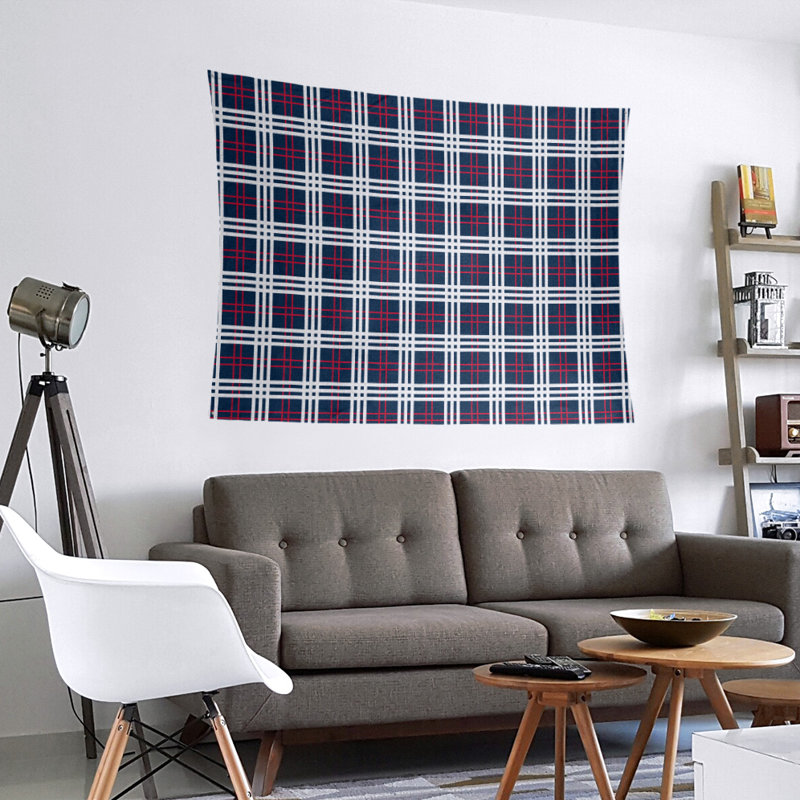 Tapisserie de luxe en microfibre New England, H 27,5 po x l 37,5 po, Bleu / Rouge / Blanc