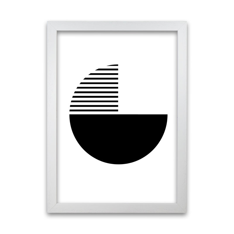 Mid Century Black Original - Print, 84cm H x 59cm W x 3cm D, White Frame