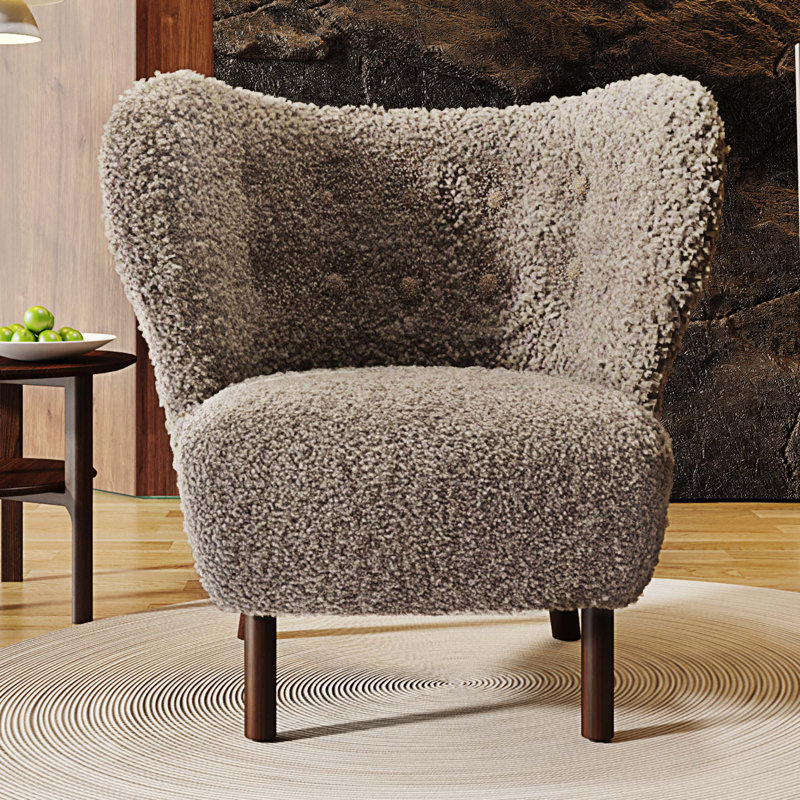 Chaise d'appoint Donadee, Polyester brun