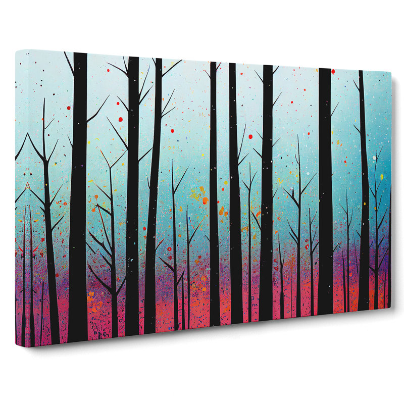 Summer Forest Splatter Vol.2 Abstract - Wrapped Canvas