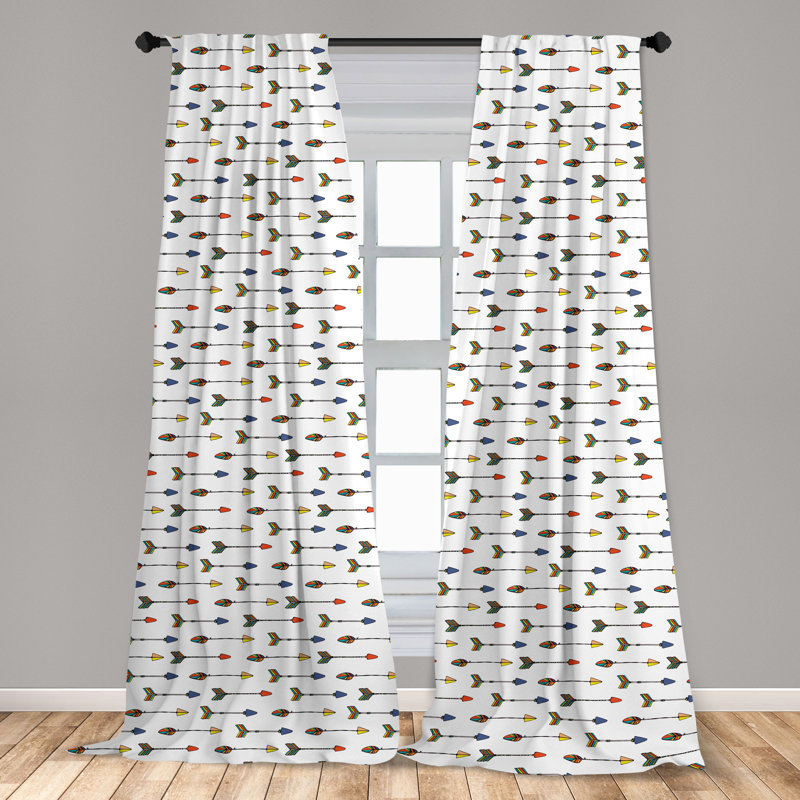 Arrow Semi-Sheer Rod Pocket Curtain Panels, 28" x 84"