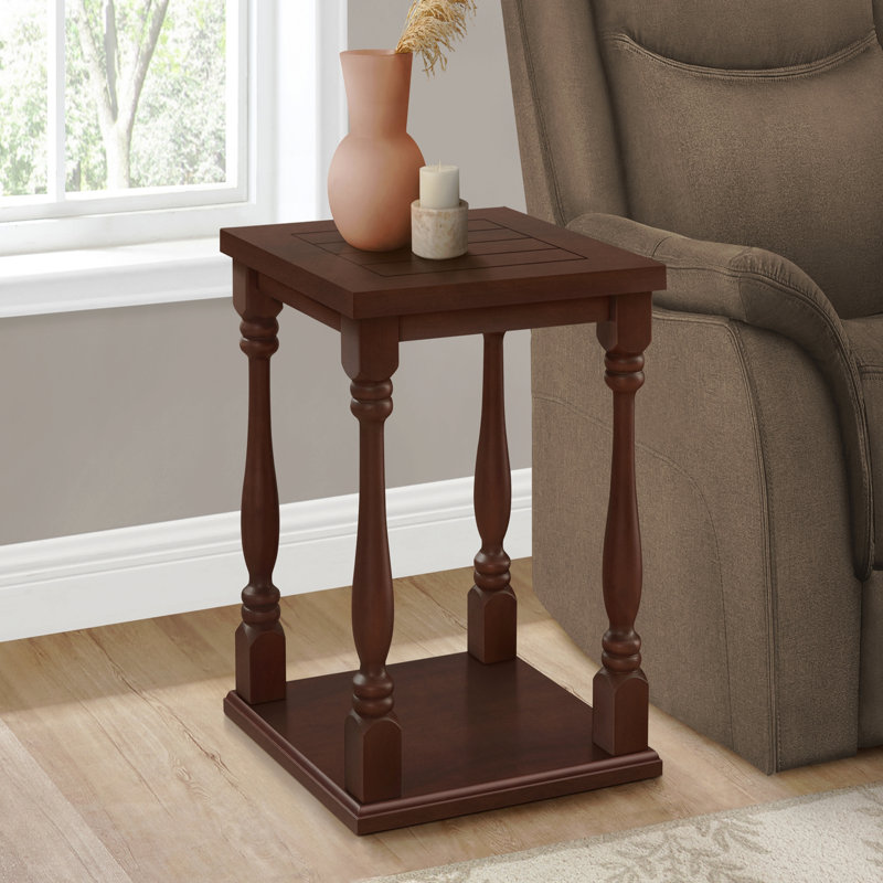 Table d'appoint, 2 niveaux, table de bout, table d'appoint, carré, table de chevet, lampe, traditionnel