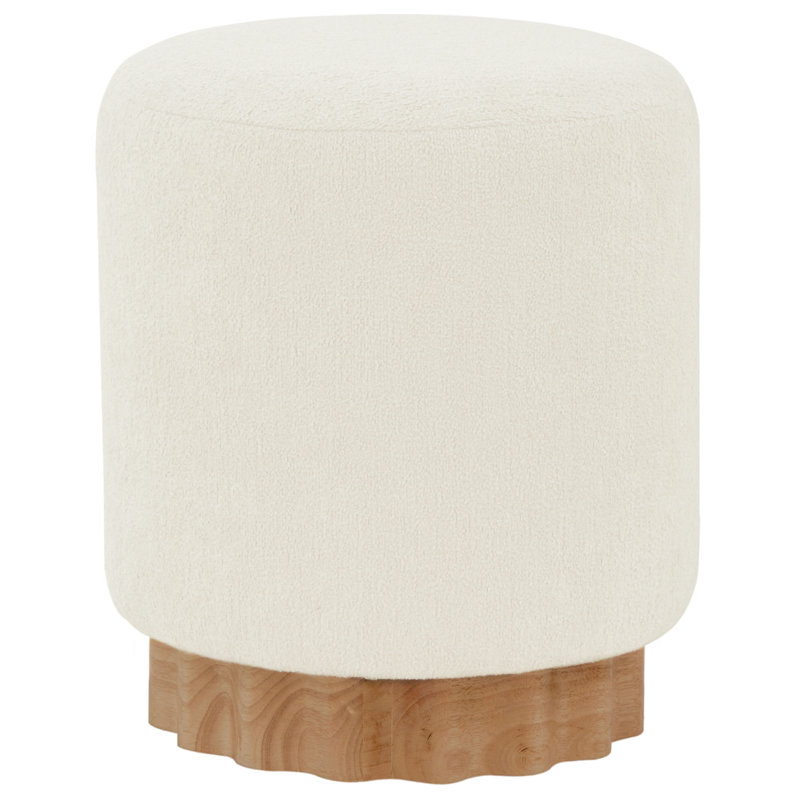 Repose-pieds rond en polyester Willner , Taupe