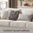 Estelle Modern Farmhouse Sofa With Nailhead Trim, Chenille Upholstery Couch, Rolled Arms, Deep Seat, Wooden Legs, Includes 5 Accent Pillows