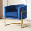Chaise glamour rembourrée en velours pour le salon et la terrasse avec balcon courbé