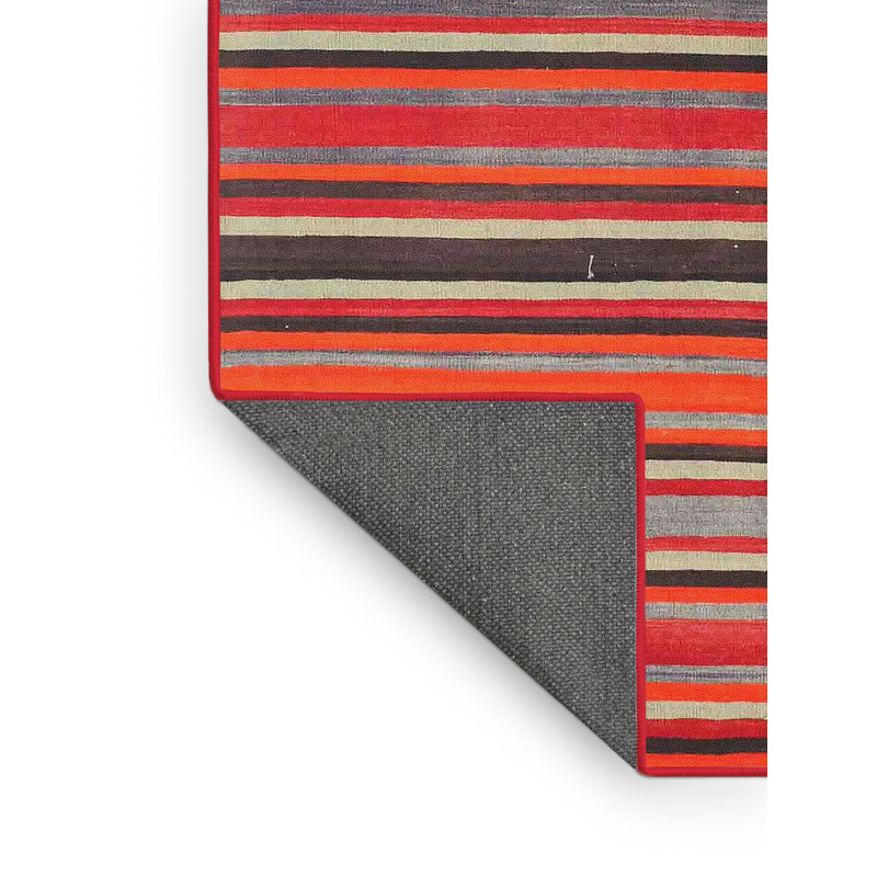 Tapis rayé rouge, Rectangle 6 pi x 9 pi