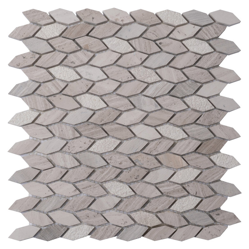Carrelage mosaïque en marbre 11,8 x 12, Bois gris