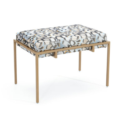 Metal Silver Upholstered Bench