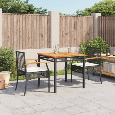 Bayou Breeze 5 Piece Patio Dining Set With Cushions Black Poly Rattan