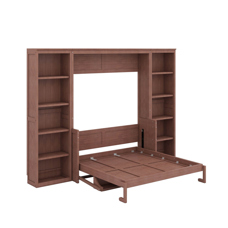 Grand lit escamotable avec bureau et bibliothèque, Grand lit