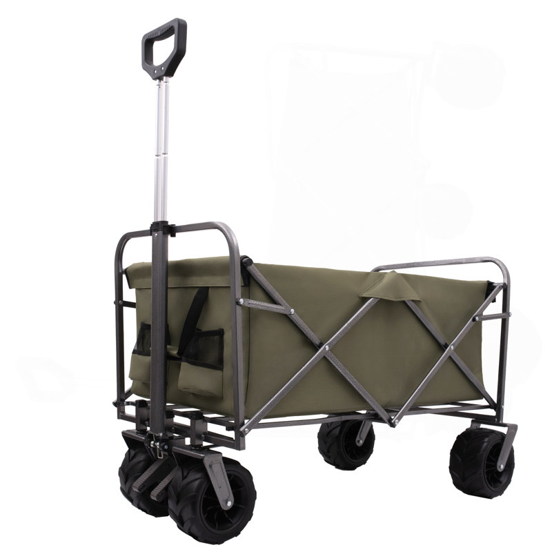 Chariot de plage portatif pour enfants, Vert d’armée