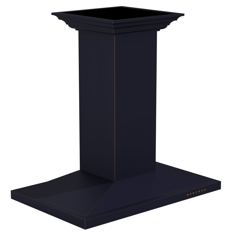 30" 400 CFM Ducted Island Range Hood, Hand-Hammered Copper, 36"
