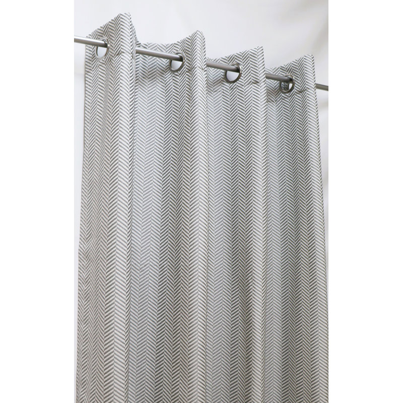 Fermeture à glissière en jacquard, Gris, L 54 po x L 95 po