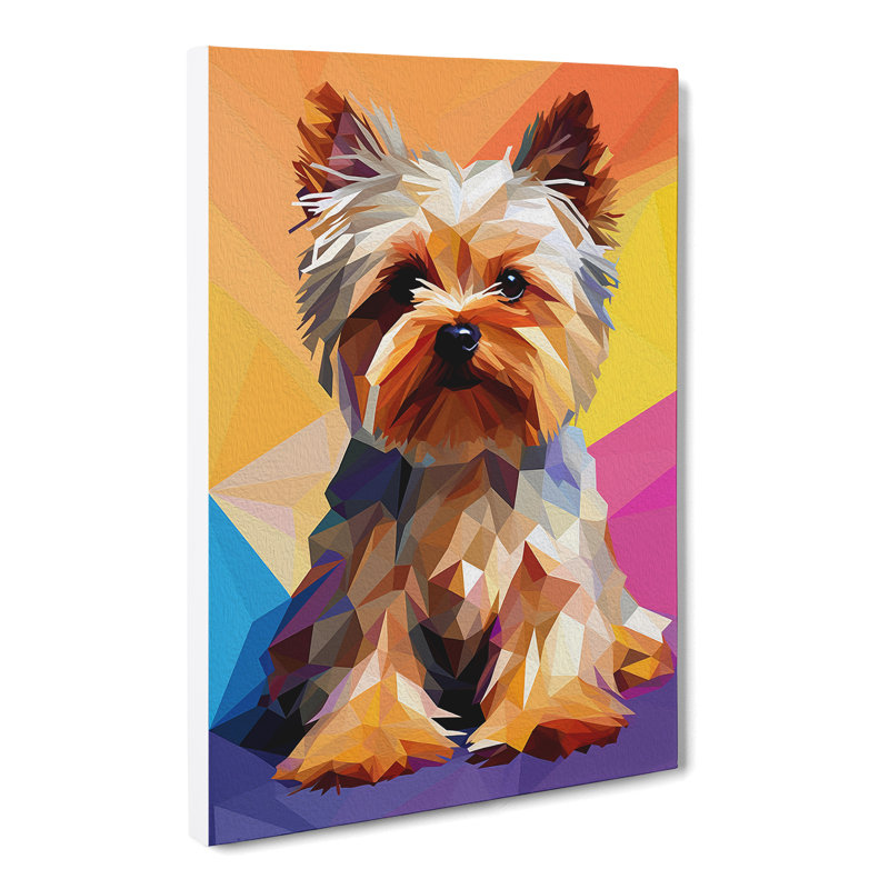 Yorkshire Terrier Geometric No.2 - No Frame Print, 76cm H x 50cm W x 3cm D
