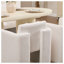 Chaise de baril moderne avec assise rembourrée, chaise de cuisine d'appoint en tissu crème avec pieds en bois