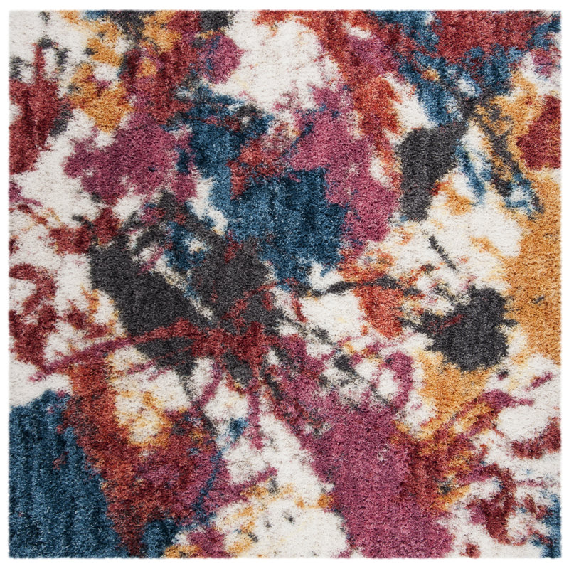 Delma Performance Abstract Rug, Square 6'7"