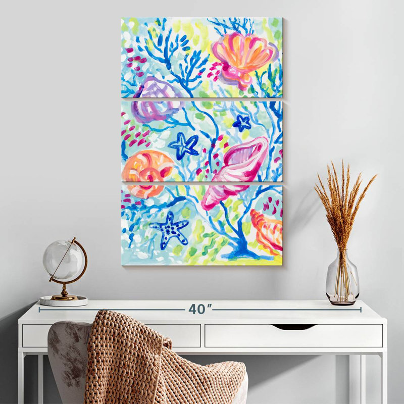 Brampt, coquillages dans le corail, H 32 po x l 20 po