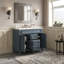 Meuble-lavabo de salle de bain 36 po avec lavabo supérieur, armoire de rangement moderne avec 2 portes à fermeture douce et meuble-lavabo simple-673147345-673147346