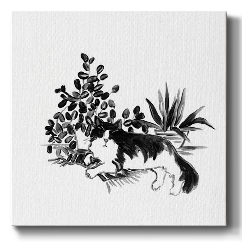 «Purrfect House Plants IV» sur toile, H 32 po x l 32 po x P 1,5 po