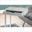 Table basse moderne de style industriel en ciment gris de 48 po avec base en chrome robuste pour le salon