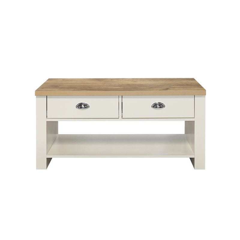 Highgate Sled Coffee Table with Storage, Cream