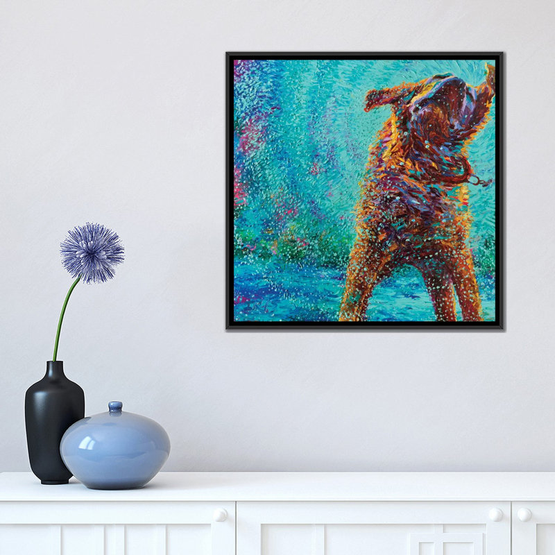 « underdog blues », reproduction d’art sur toile tendue, H 18 po x l 18 po x P 1,5 po, Toile avec cadre noir, Pas de tapis