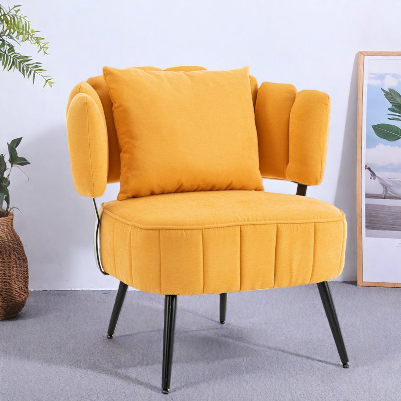 Chaises d'appoint à ressorts ensachés, chaise en acier chenille moderne pour petite maison