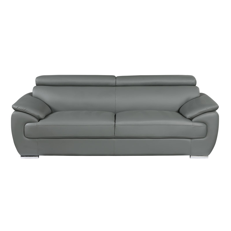 Canapé en cuir véritable, Gris