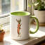 Cute Ceramic Mug with Rabbit Holding Carrot And Greens - Perfect Gift for Mom on Easter.
